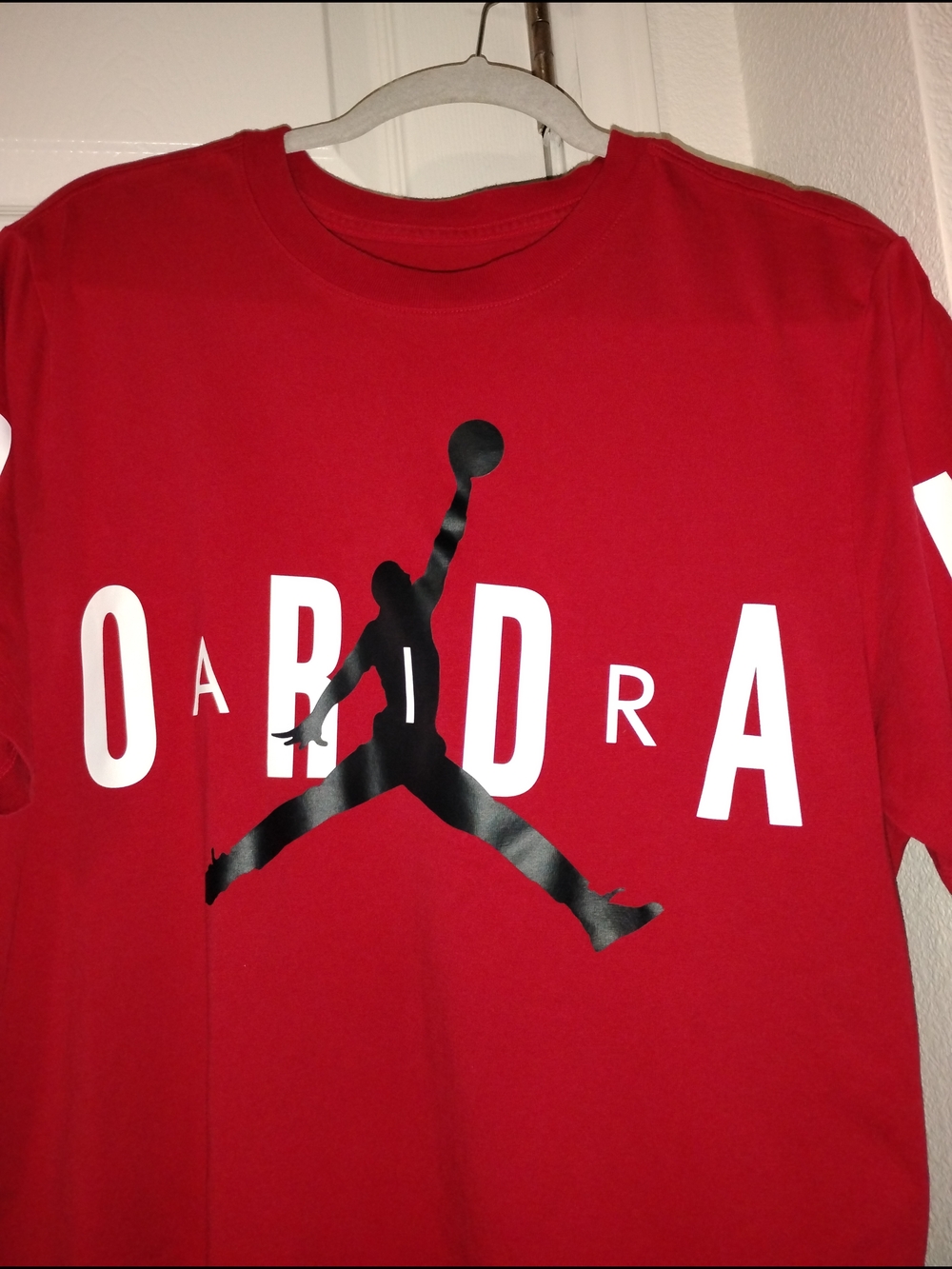 Jordan Red Tee with Black Jumpman and White Lettering - Picture 2 of 4